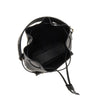 grained leather multipocket bucket bag