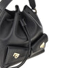 grained leather multipocket bucket bag